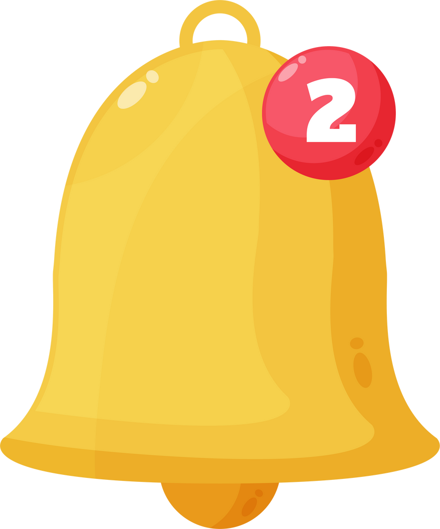 Notification golden bell icon